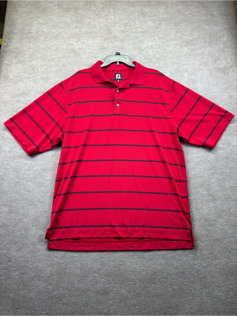 Foot Joy Polo Red With Black Stripes Size XL